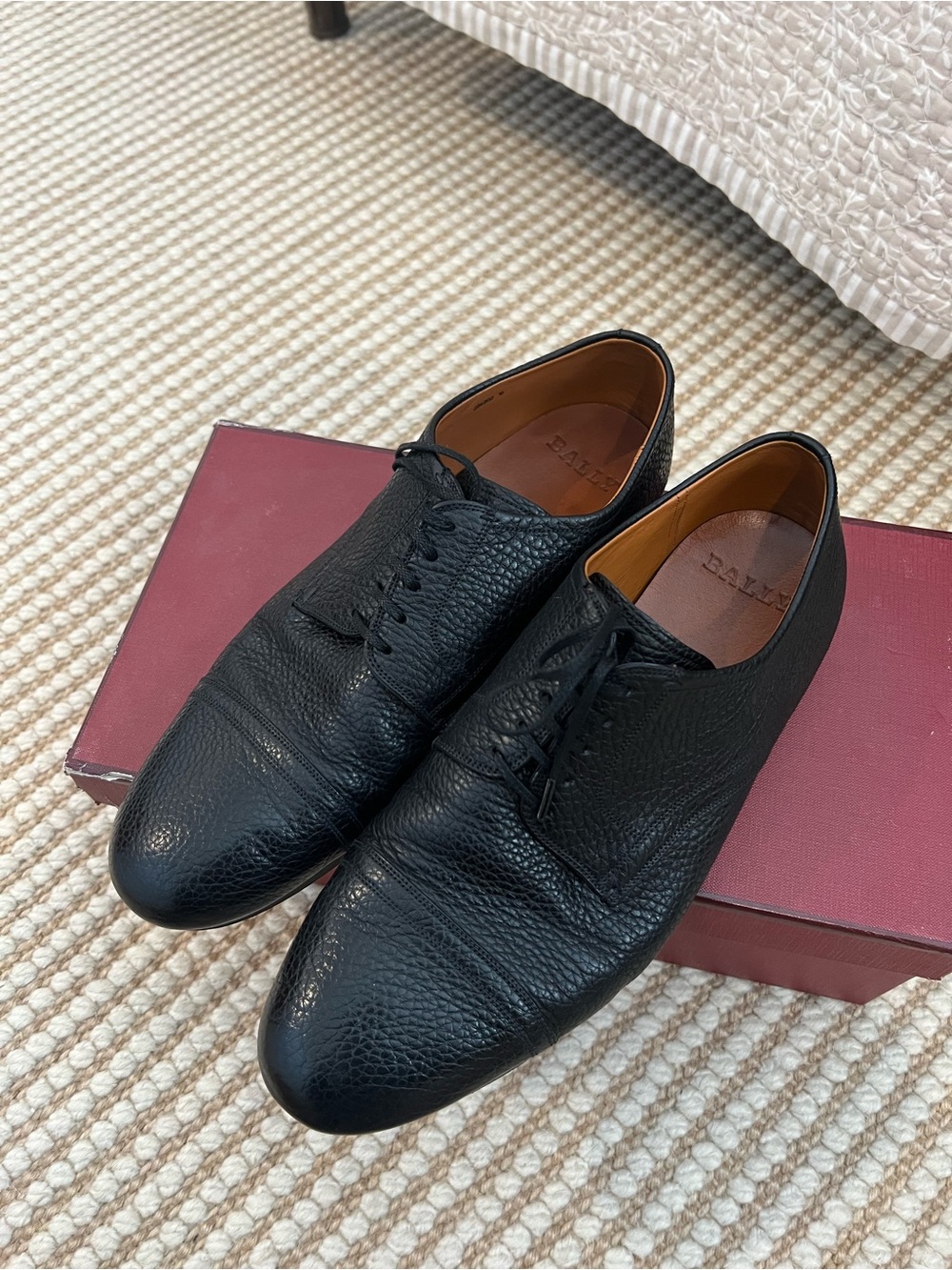 Black Bally Men's Leather Dress Shoes